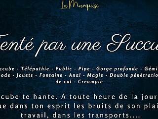 Tempted by a succubus with French dirty talk in public anal