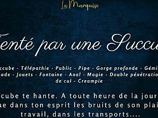 Tempted by a succubus with French dirty talk in public anal