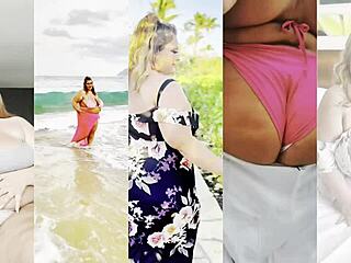 leopard bikini hawaiian babe spreads for solo body worship