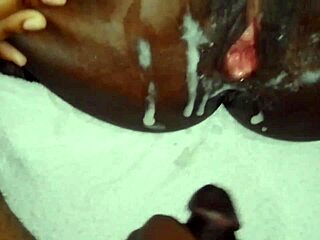 Stepbrother dominates his freaky stepsister with rough creampie sex on her shaved pussy