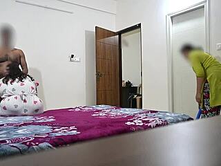 Fucking hard in front of Telugu maid Hema 😜