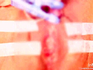 clitoral suction drives her wild in tight bondage