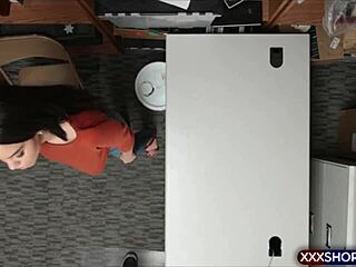 Cute Brunette Teen Shoplifter Caught and Fucked Hard in Shop