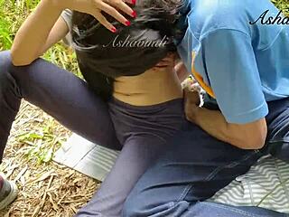 Her juicy pussy made me cum in the public park