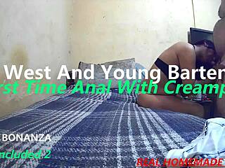 old west guy bangs young 18+ bartender