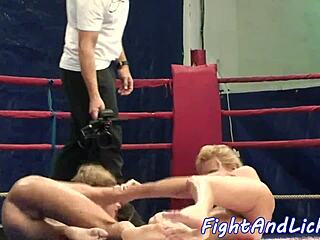 oiled up lesbian babes wrestling for dominance