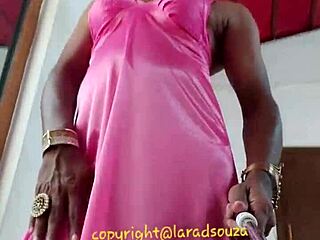 Lara Dsouza rocks pink satin for hot anal action!