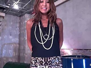 Skinny Japanese Teen Mikuni Maisaki Teases to Suck and Swallow