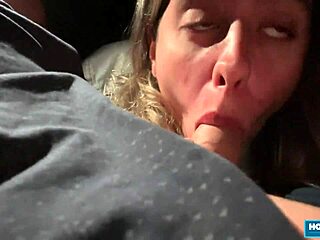 Sexy scarlett taylor gives lover wild blowjob while driving