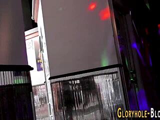 dirty skank blows hard black dick at gloryhole