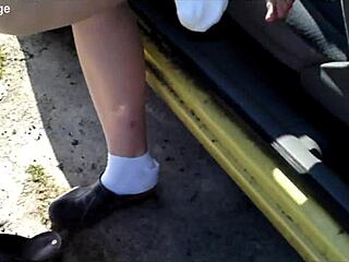 Zeraphine73 Shows Off Sexy Feet in Car Fetish Scene