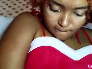 Testing new vibrator outdoors for Christmas cum in pussy special