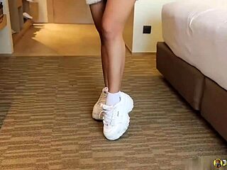 Johntronx Stars in Playful Pigtail Action with Skinny Big Ass Beauty Unrestrained.