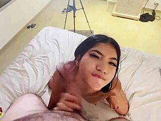 Kimberly Diablo, teen Latina, grips a monster white cock with tight pussy in first casting video. Her raw intensity shocks everyone.