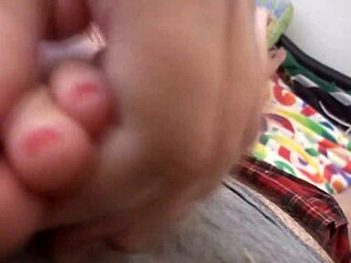 Genevive Rips Fishnet Pantyhose for Intense Cock Grinding Massage