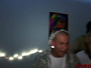 Jenny and friends enjoy a lively frat party gathering outdoors