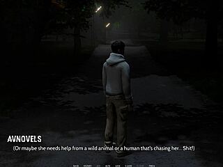 Curvy Cute Babe In Ripped Outfit Shows Big Tits In 3D Game Scene.