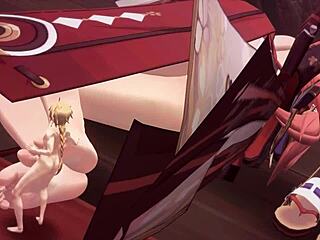 Yae Miko Teases with Huge Feet in Hot Footjob