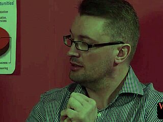 hey, this dom office babe in lingerie is watching her colleague jerk