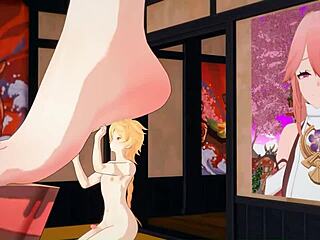 Yae Miko teaser med store føtter i het fotjob