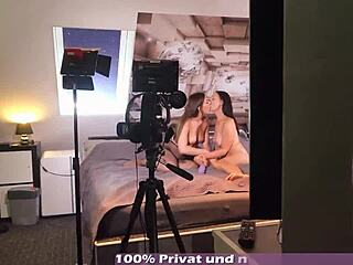 German Amateur Threesome with Skinny Teen Girls in Private FFM