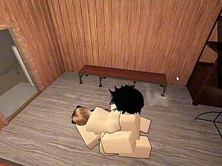 Hé, nézd meg, ahogy a roblox e kitten keményen dominálva van vad dugás közben, őrület!