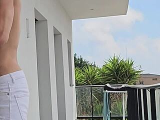 Fucking Tommy Cabrio on Balcony as Neighbors Watch Us