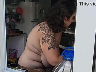 Finally Caught My Neighbor Fully Naked Showing Huge Natural Tits