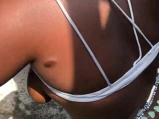 Bitch with stunning boobs banged hard in outdoor frenzy. Wild action unfolds with every thrust.
