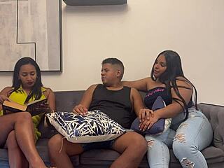 Catching My Boyfriend Drilling My Stepmom in Lingerie with English Captions