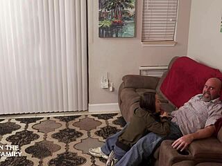 Freya Von Doom bangs stepdad and new wife in deepthroat action