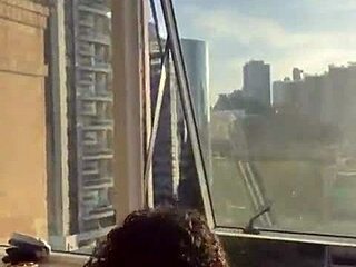 Brazilian couple gets naughty by the window for neighbors to see