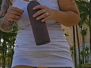 Married Woman Teased in Public, Sucks Cock in Portable Toilet