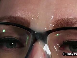 Horny Beauty Swallows Every Drop After Intense Face Shot