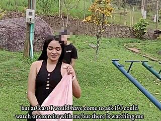 arriesgado sexo al aire libre con hermanastra de gran culo! increible!