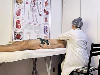 hey, patient gets hard during nurse exam!