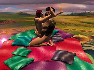 Tattooed Back Lesbian Anal Fucked in Kinky Domination Scene