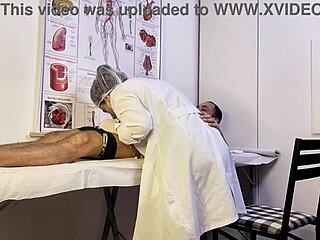 hey, patient gets hard during nurse exam!