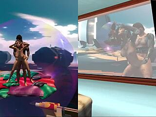 Tattooed Back Lesbian Anal Fucked in Kinky Domination Scene