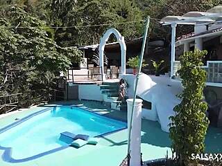 Oops, stuck then fucked by big black cock