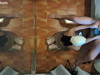 Heyy, check this milf in pantyhose and heels sucking deep with cum down her throat! 😍