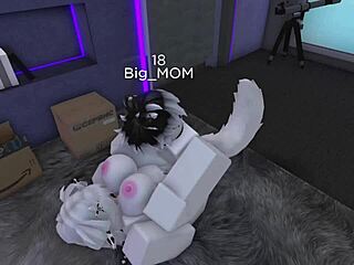 Acción Roblox con mamada intensa y juego de perrito doblada