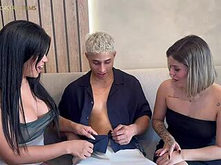 Trio of suegra cachonda seduces her hijastra's boyfriend for approval