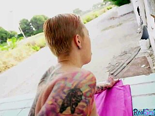 Inked Latina Gets Pulled For Public Encounter After Blowjob