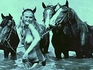 Ever seen a vintage pussy paired with a retro pooch outdoors?