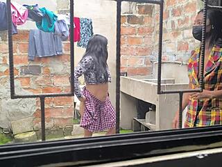 housewives make homemade porn after laundry, hot sluts