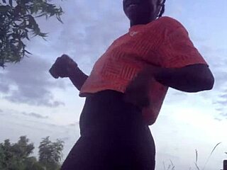 crazybitch twerking half naked in forest madness 😜