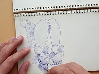 Quick Sketch Of Doggy-Style Foot Fetish In Sketchbook