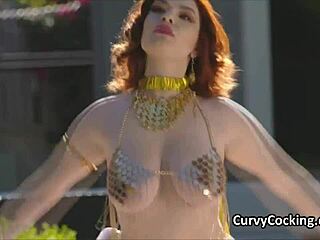 big tit ginger finishes dance riding big cock