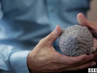 Blonde Kat Dior shocked by masked guy's intense fucking